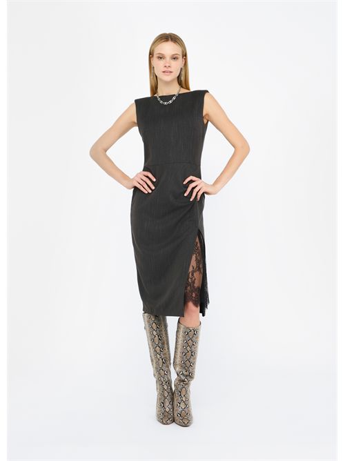 Abito gessato con pizzo LIU JO | CF5234T054A/C3782